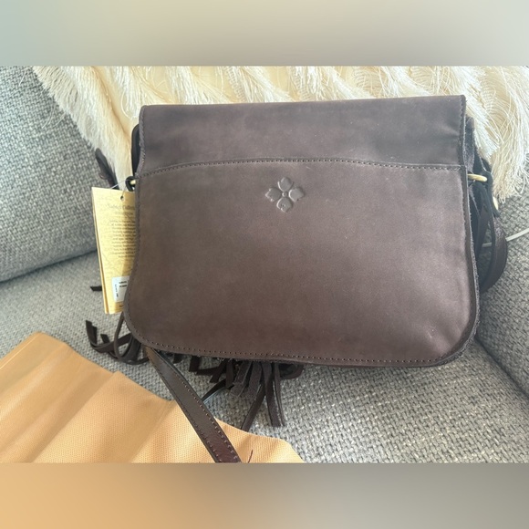 Patricia Nash Nubuck Suede Crossbody – Chocolate - Picture 11 of 16
